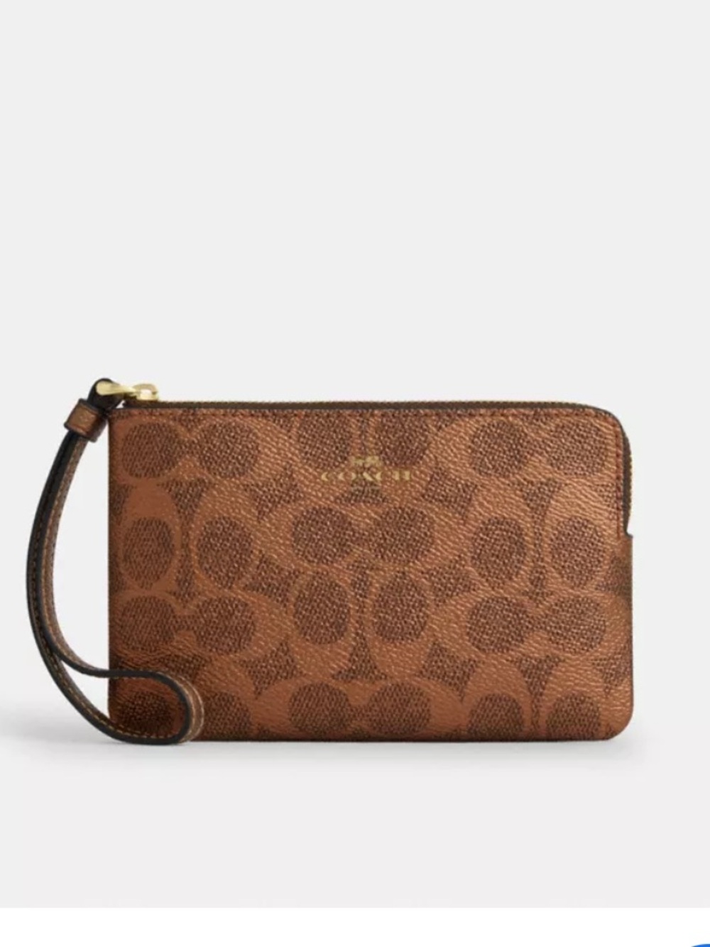 COACH 🤎 NEW with tags Corner Zip Wristlet in Brown Signature Canvas brown Copper